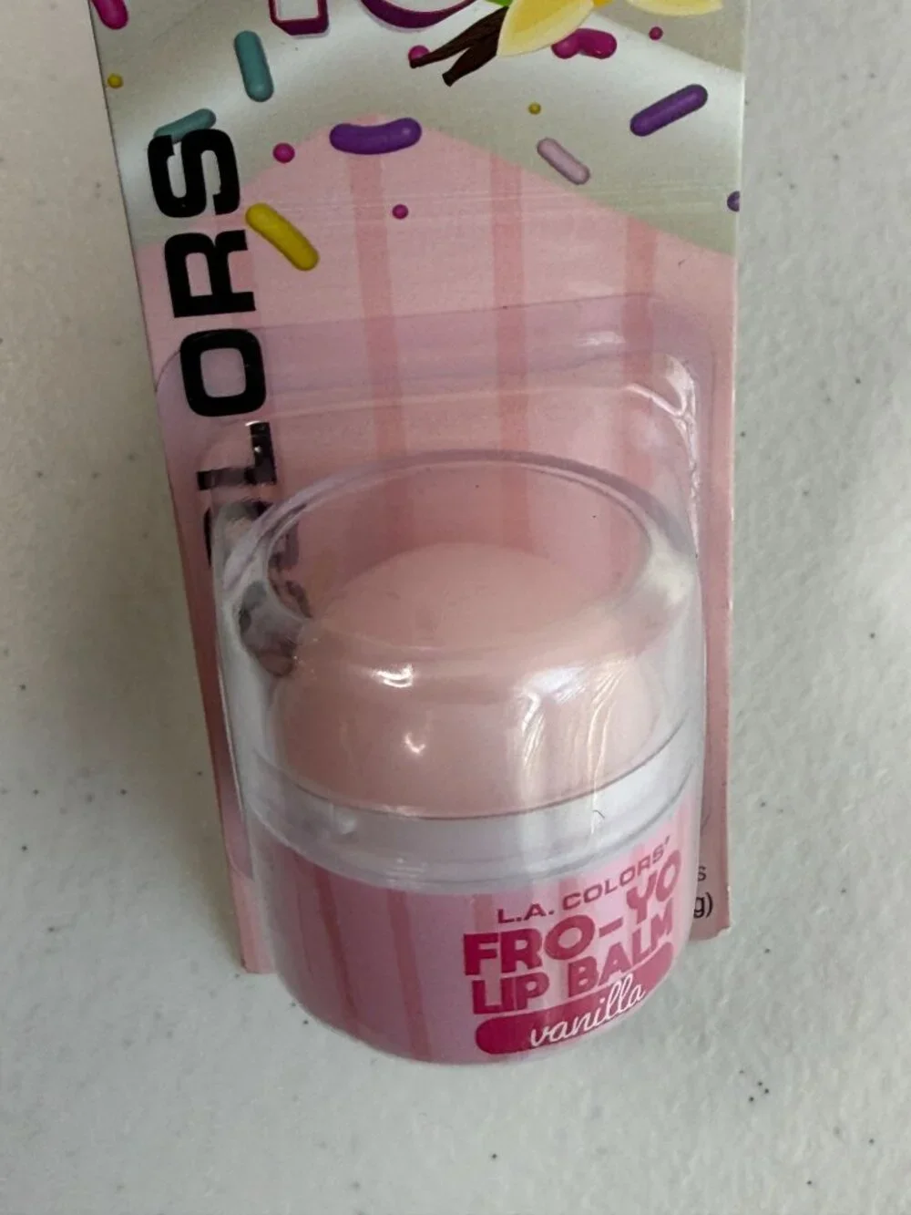 L.A. Colors Fro-Yo Lips Vanilla Scented Lip Balm New